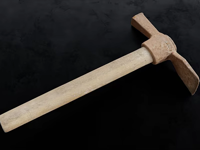 Hoe tools hardware props industry 3d model