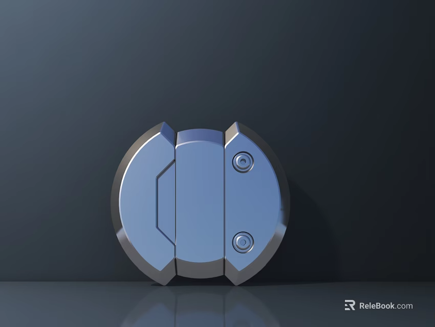 Road Facility Metal Circular Component With Geometric Edge Design And Two Screws 3d model 