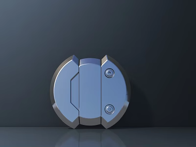 Road Facility Metal Circular Component With Geometric Edge Design And Two Screws 3d model