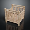 Natural Wooden Baby Crib With Simple Railing Design And Light Wood Structure