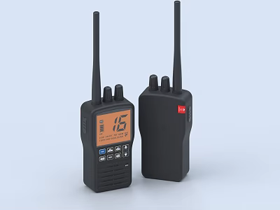 Two Black Wireless Headphone Audio Devices With Digital Display And Control Buttons 3d model