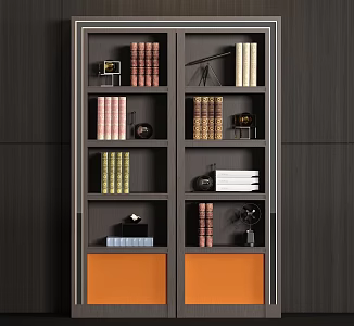 New Chinese Style Solid Wood Bookcase Book Jewelry Combination 3d model