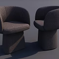 Modern Gray Upholstered Accent Chair With Curved Armrests And Tapered Base
