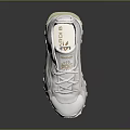 White Casual Sneakers With Thick Sole Lace Up Design And Light Pink Accents