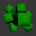 Decorative Ornament Set with Green Crystal Pieces Shiny Polished Geometric Shapes for Modern Home Decoration