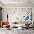 Modern sofa coffee table combination 3d model