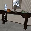 Chinese-style Entrance Duan Jing Strip Case 3d model