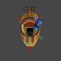 SPAX ADVENTURE Rocket Shaped Playground Ride With Cartoon Characters And Green Base