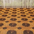 European-style parquet wood floor 3d model