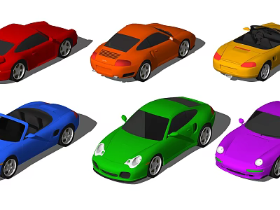 Electric Toy Sports Cars with Various Colors for Kids Fun Playtime 3d model