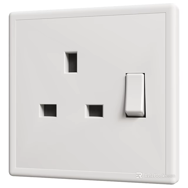 White Modern Switch Panel With Light Switch And Power Socket Design 3d model