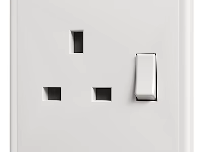 White Modern Switch Panel With Light Switch And Power Socket Design 3d model