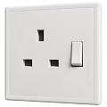 White Modern Switch Panel With Light Switch And Power Socket Design 3d model