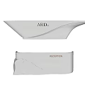 Modern White Reception Desk With ARD Logo And Stone Decor Elements 3d model