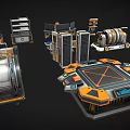 sci-fi computer cyberpunk computer sci-fi weapon control center sci-fi battery 3d model