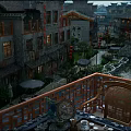 Ancient Chinese Architecture Courtyard With Traditional Tile Roofs And Scenic Lantern View