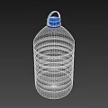 Transparent Plastic Water Bottle With Blue Cap Handle And Spiral Design