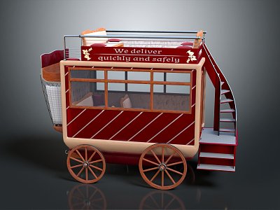 Modern Carriage Luxury Carriage Four-wheeled Carriage Transportation Ancient Transportation 3d model