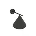 Sleek Modern Wall Light With Metallic Conical Shade And Round Base Design