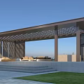 Modern Garden Landscape With Pergola Latticed Roof Sofa Seating Steps And Lawn