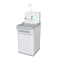 Laboratory Standing Wash Station With Dual Faucet And Green Control Buttons
