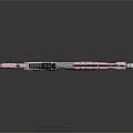 Modern Sniper Rifle In Pink And Cyan With Telescopic Scope Detachable Magazine And Metallic Finish
