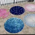 Vibrant Round Rugs Featuring Star Spiral and Tie Dye Patterns for Home Decoration