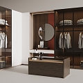 Modern Simple Cloakroom Wardrobe Island Cabinet 3d model