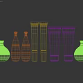 Luxury Red And Gold Perfume Cosmetics Collection With Perfume Bottles Lotion Tubes And Cream Jars