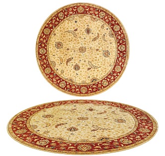 Round Carpet Nordic Ethnic Style Large Area Crystal Velvet Persian Carpet Turkish Bedside Living Room Tea American Style Retro European Style Ethnic Style Living Room Country Simple 3d model