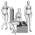 Modern Model Female Model Costume Dummy Props 3d model