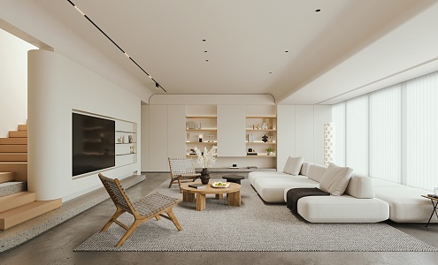 Modern Living Room Minimalist Living Room 3d model