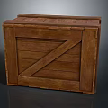 Rustic Wooden Crate With Diagonal Plank And Natural Wood Grain