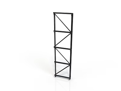 Black Metal Multi Tier Storage Rack With Cross Support Structure 3d model