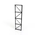 Black Metal Multi Tier Storage Rack With Cross Support Structure