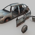 Old cars, old cars, old cars. 3d model