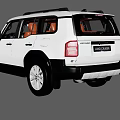 Toyota White Off Road SUV With Roof Rack Distinctive Grille And Orange Seats