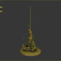 Decorative Anchor Model with Yellow Base for Water Transport Vessels