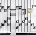 Modern Open Shelving Unit with Multiple Layers for Displaying Decorative Collectibles 3d model
