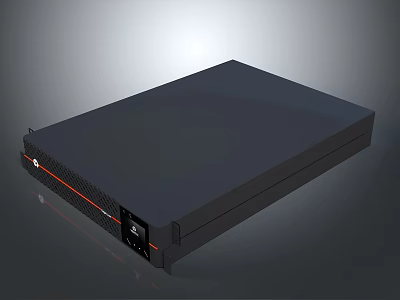 High Performance Black Computer Server With Modern Sleek Design Front Panel Ports 3d model