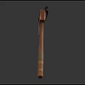 Traditional Handcrafted Axe With Leather Sheath Wooden Handle And Brass Accent