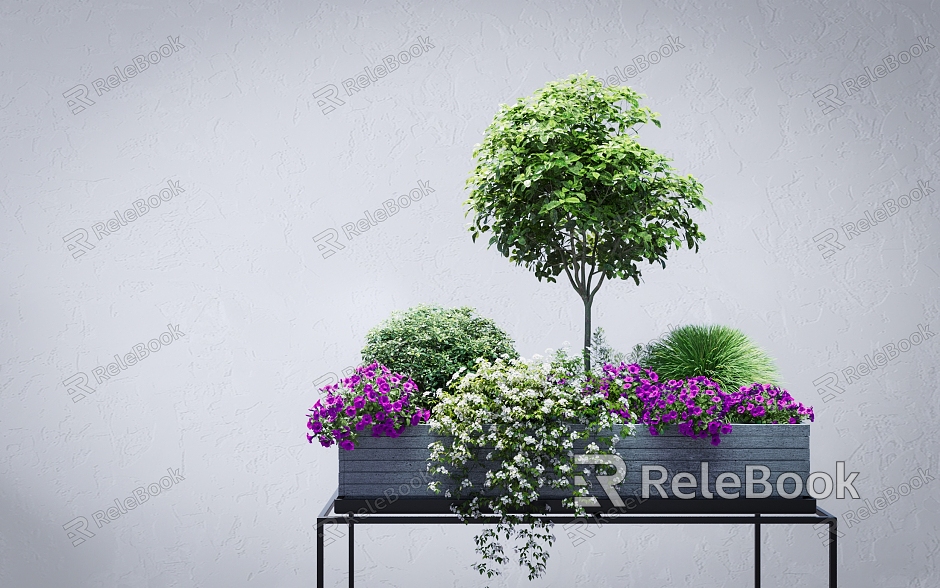 Summer retro potted morning glory flowering shrub vine climbing flower box configuration elegant flower box greening collocation model