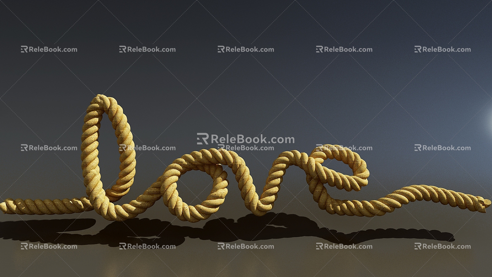 Hemp rope love 3d model