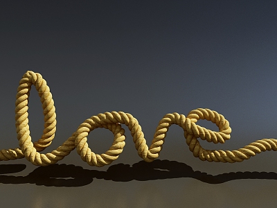 Hemp rope love 3d model