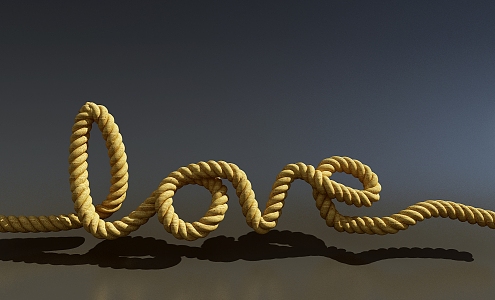 Hemp rope love 3d model