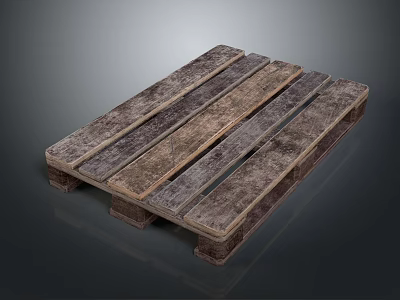 Industrial Equipment Wooden Pallet with Multi Slat Structure and Natural Wood Texture 3d model
