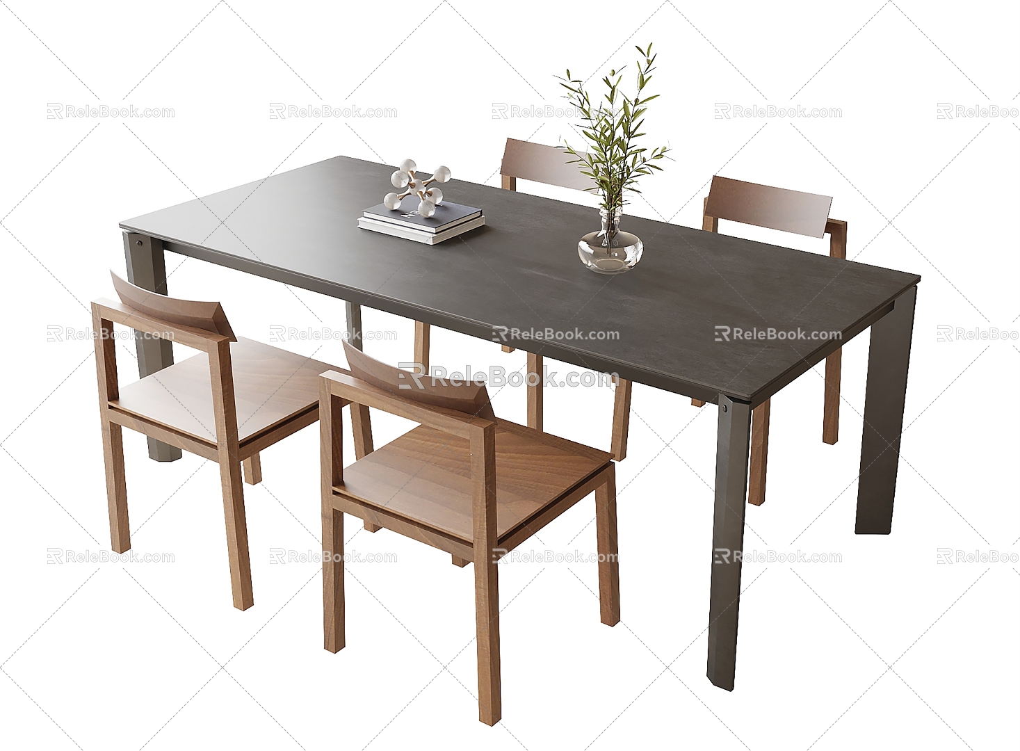 Dining Table and Chair Combination Dining Table Dining Chair Single Chair 3d model