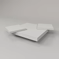 Modern Coffee Table With Gray And White Square Panels And Layered Design 3d model