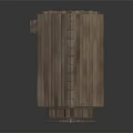 Rustic Wooden Cabin With Sloped Shingle Roof Stone Base And Water Wheel