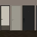 Modern Hinged Doors with Textured Sleek and Solid Color Designs for Interior Use 3d model